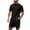 Black, variant on Ohufall Two-Piece Short Sets for Men Fashion Solid Round Neck Short Sleeve Shirt and Beach Shorts Summer Casual Cool Breathable Tracksuit Outfits