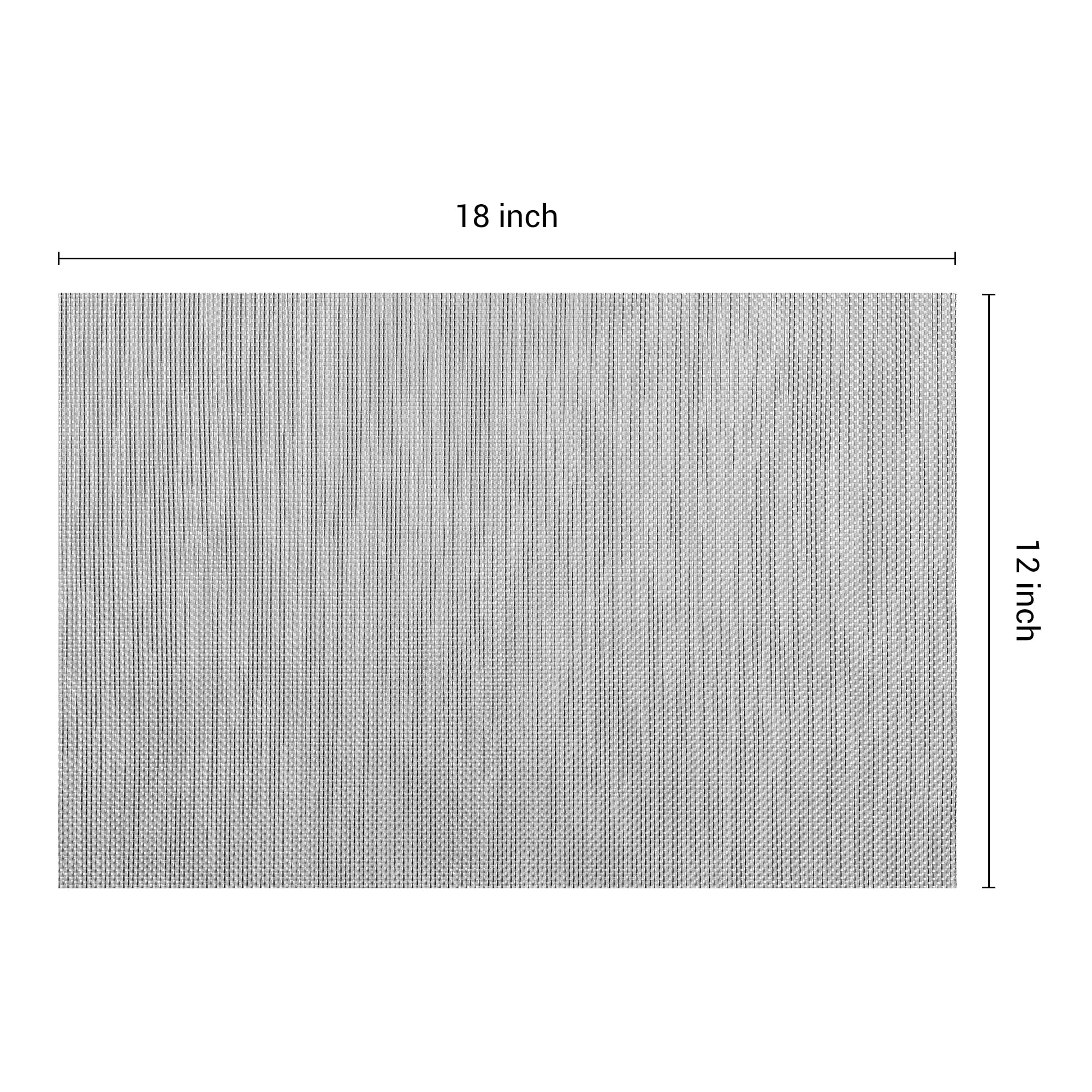 Unique Bargains 8 Pack Washable Placemats for Table Decor Wipeable Place Mat Gray 18x12in