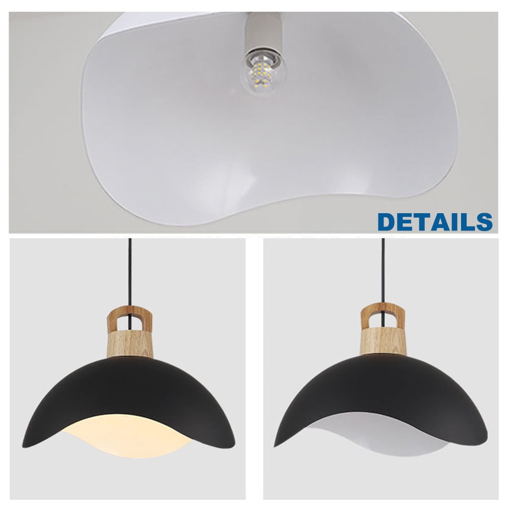 Kiven Plug in Pendant Light, Modern Hanging Light Fixture with Black Iron Shade, E26 Socket Dimmable Pendant Light for Bedroom Hallway Kitchen Island