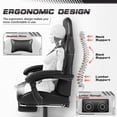 thumbnail image 7 of Furmax High Back Massage Gaming Chair with Footrest PU Carbon Fiber Leather Racing Computer Chair with Lumbar Support Ergonomic Office Chairs, Black, 7 of 7