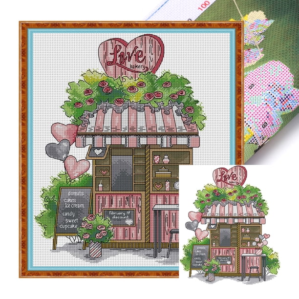 Hilo Algodón Ecológico Bordado Parcial Kit Punto Cruz Impresión 14CT 32x28cm