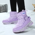 thumbnail image 2 of Girls Boys Mid Calf Snow Boots Waterproof Platform Non Slip Furry Lined Outdoor Winter Warm Walking Shoes, 2 of 8