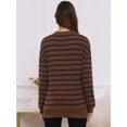 thumbnail image 4 of DARING DIVA Women's Maternity Mock Neck Long Sleeve Half Zip Sweatshirt 2XL Brown, 4 of 8