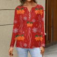 thumbnail image 5 of Mfakffe Christmas Womens T Shirts Long Sleeve V Neck Tops Comfortable Christmas Graphic Shirt Lightweight Pullover Tee, 5 of 5