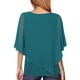 thumbnail image 2 of Txlixc Blusas de gasa fluidas para mujer, blusas de cuello redondo sueltas de color sólido informales de doble capa Txlixc Moda, 2 of 3