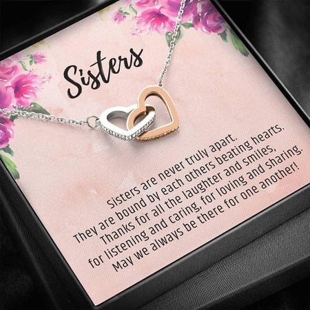 Creative Birthday Ideas for Sister, Younger Sister Gift, Sister Necklace, Little Sister Gifts from Big Sister, Sister Christmas Gift, Heartsr, Anniversary Gift, Necklace Jewelry With Message