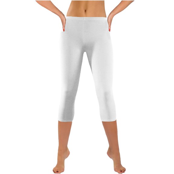 yillto Womens Biker Shorts High Waisted Athletic Running Workout Gym Capri Pants with Side Pockets