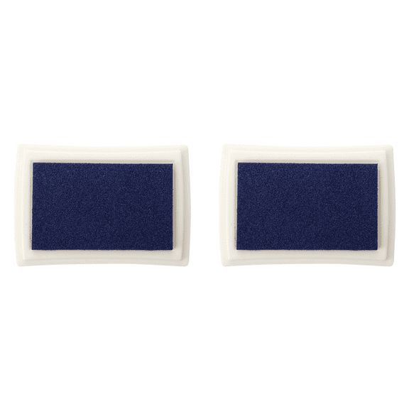 2X Blue Ink Pad Inkpad Rubber Stamp Finger Print Craft Non-