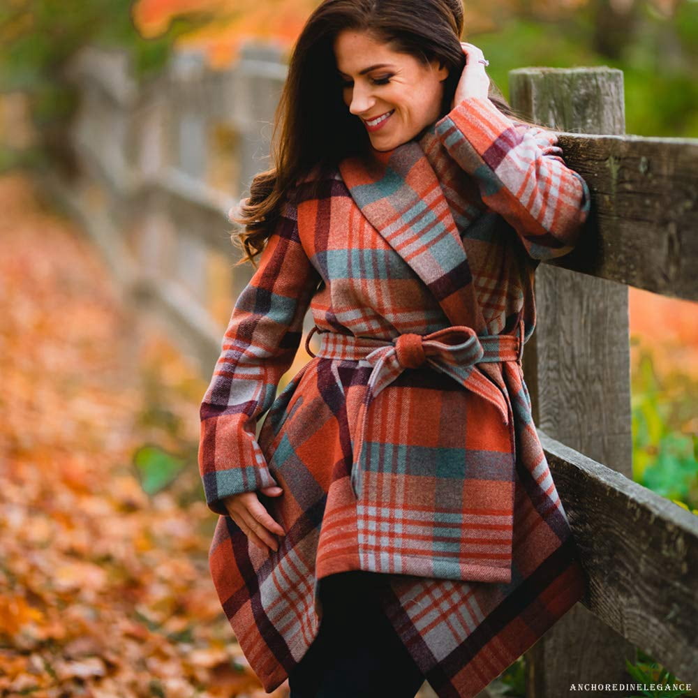 Asymmetric Hemline Wool Blend Coat 