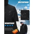 thumbnail image 3 of TACVASEN Men's Winter Waterproof Ski Jackets with Hooded Windproof Fleece Warm Snow Coat with Multi-Pockets For Hiking and Snowboarding ,Black,S, 3 of 6