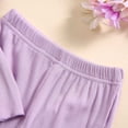 thumbnail image 2 of Girls Two Piece Outfits Sets 1-5 Years Toddlers Kids Cute Solid Color Ruffle Short Sleeve Tops and Flared Pants Going-Out Suits Set, 2 of 8