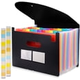 thumbnail image 2 of SAYEEC Accordion File Organizer 24 Pockets Colored Expanding File Folder with Tags, Plastic A4 Letter Size File Paper Receipt Document Filling Folder Storage Organizer for Office Home School, 2 of 7