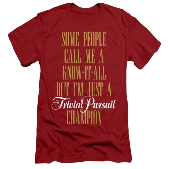 Trivial Pursuit Know It All S/S Adult 30/1 T-Shirt Cardinal