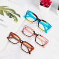 thumbnail image 4 of REAVEE Reading Glasses Women Blue Light Blocking, Oprah Style Computer Readers 3 Pack Retro Classical, Blue Pink Brown +2.0, 4 of 4