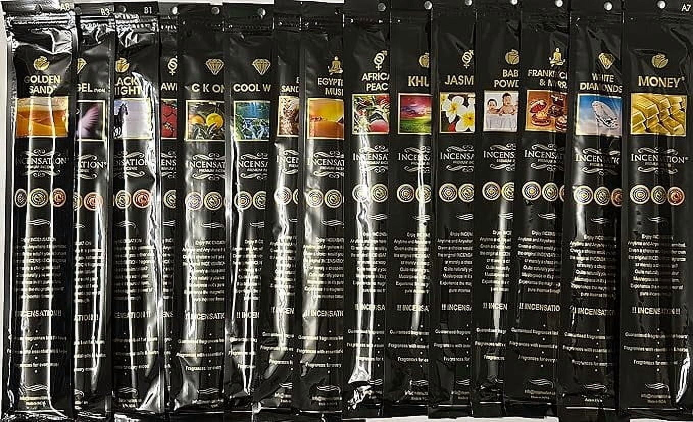 Incensation Assorted Incense Sticks, Pack of 15, 180 Sticks Total, 11 Inches
