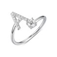 thumbnail image 1 of Cubic Zirconia Letter Decor Cuff Ring, 1 of 5