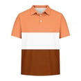 thumbnail image 5 of akafmk Boys School Uniform Shirts Short Sleeve Collared Shirt Colorblock Breathable Athletic Shirt Casual Summer Tops, 5-15Y, 5 of 7