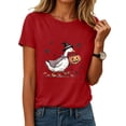 thumbnail image 2 of COMVALUE Halloween Oversized T Shirts for Women Fall Pumpkin Tops Shirt with Graphic Tees Outfits (Red, L), 2 of 9