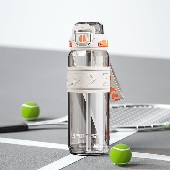 30oz Sports Water Bottles - with Removable Straw, Leak-proof Flip Top Lid, BPA Free, with Strap - Ideal for School, Fitness, Gym, Outdoor - White