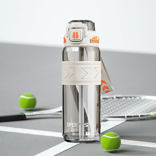 Summer Outdoor Large Capacity Sports Kettle With Straw High Temperature Proof Two Drinking Form One Click Lid Opening