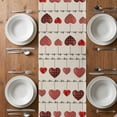 thumbnail image 6 of Red Love Table Runner - 48 Inch Long, Kitchen Dining Table Runner Dresser Scarves, Valentine's Day Heart Red Plaid Beige Farmhouse Decor for Coffee Tables Wedding Party Banquet, 6 of 8