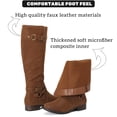 thumbnail image 2 of Botas hasta la rodilla Ruiee para mujer, elegantes, punta redonda, color canela, poliuretano, 6.5, 2 of 6