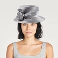 thumbnail image 5 of Slccxzc Women Party Church Derby Hat, Satin Cloth Flower Church Hat Female Banquet Fascinator Wedding Formal Hats for Evening Party Prom, 5 of 7