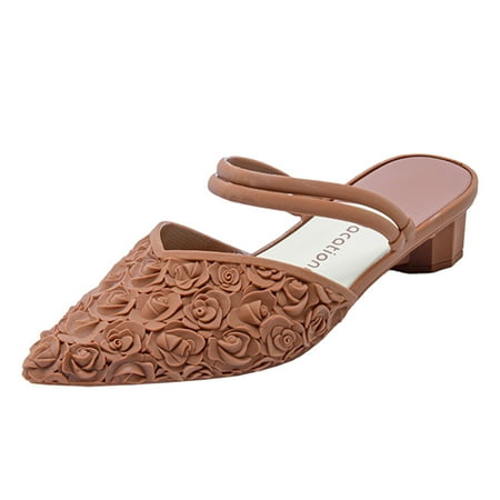 

noarlalf sandals for women dressy summer women sandals pointed jelly slippers with patterns women flat fashion versatile sandals for external wear womens sandals