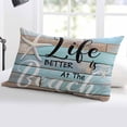 thumbnail image 5 of Turquoise Beach Throw Pillow Cover 12 x 20 Inch Decorative Pillow Cover Coastal Starfish Retro Wooden Plank Lumbar Pillowcase Seasonal Rectangle Cushion Case for Couch Sofa Bed Living Room, 5 of 7