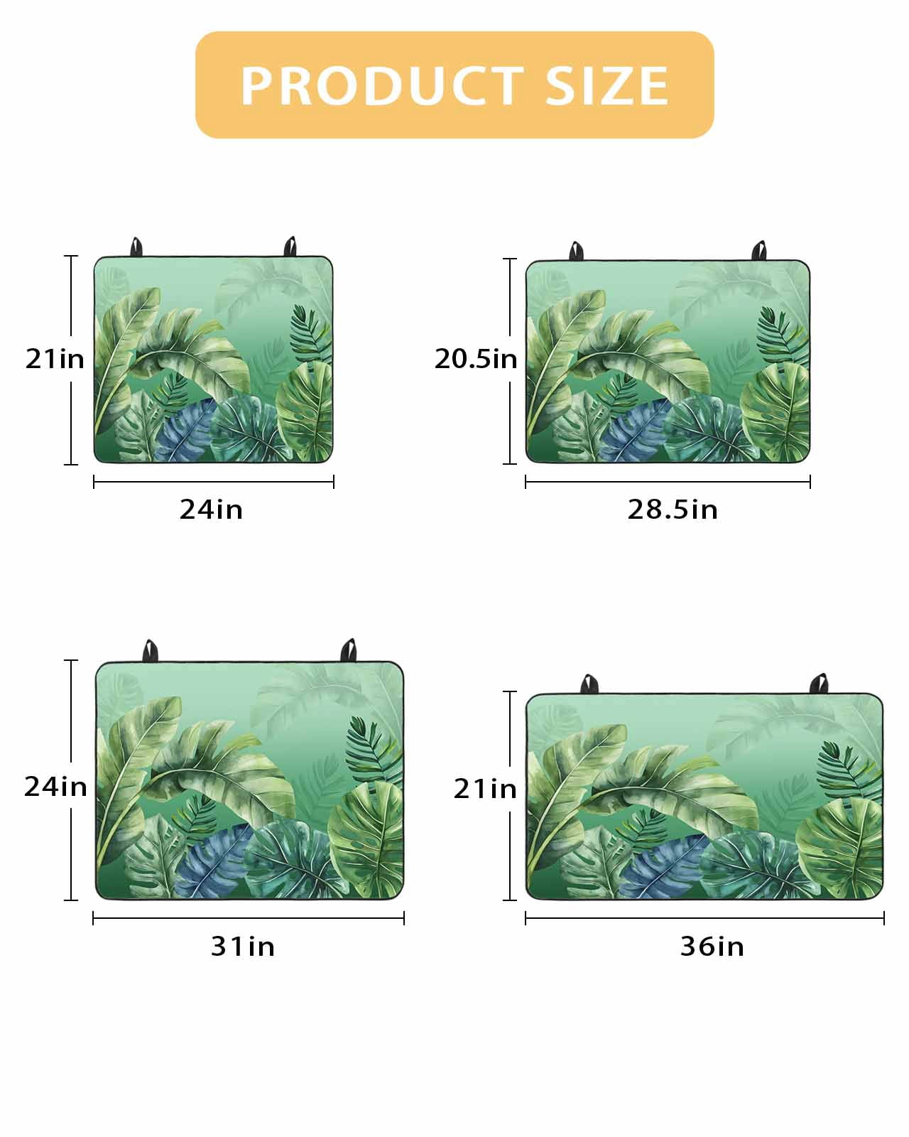 nqOlkjepod Large Induction Cooktop Protector Mat 24"x21", Tropical Leaves Stove Top Covers for Electric Stove, Country Summer Botanical Green Plants Stove Burner Cover Mats, Glass Top Stove Cover