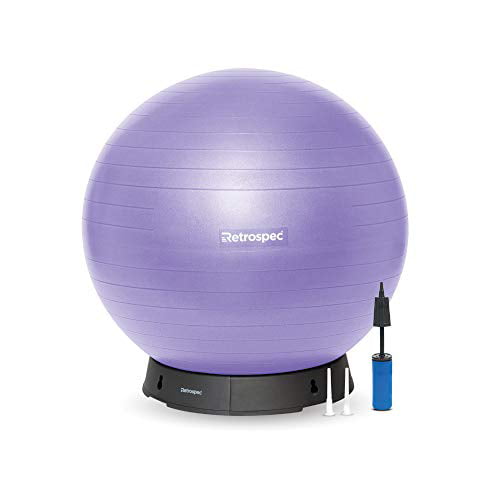 Retrospec Luna Exercise Ball, Base & Pump with Anti-Burst Material, Perfect  for Balance, Stability, Yoga & Pilates