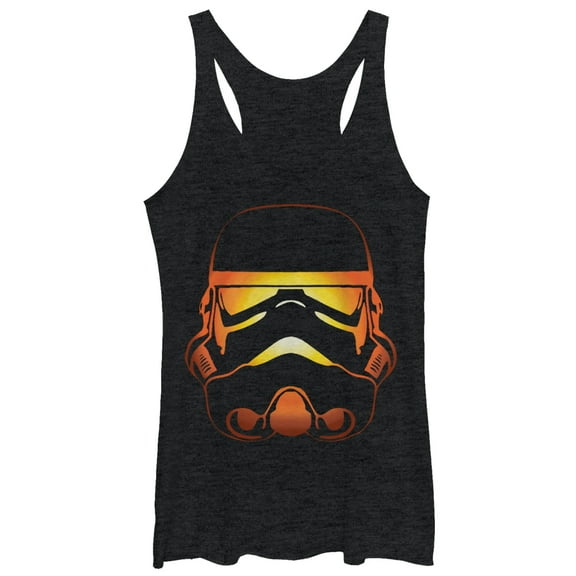 Women's Star Wars Boba Fett Halloween Jack-O'-Lantern Racerback Tank Top Black Heather Large