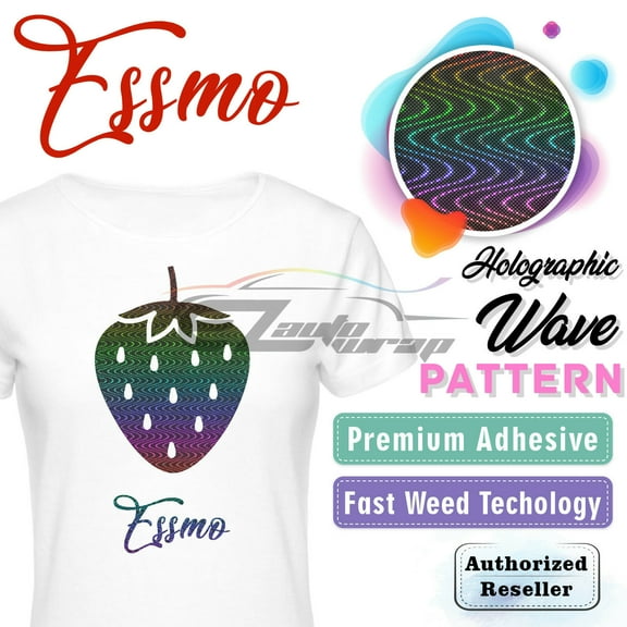 Essmo™ Holographic Wave Heat Transfer Vinyl HTV T-Shirt 20" Iron On Heat Press SP17 20"x60"