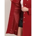 thumbnail image 5 of DARING DIVA Women's Stand Collar Belted Single Breasted Trench Pea Coat XS Red, 5 of 6