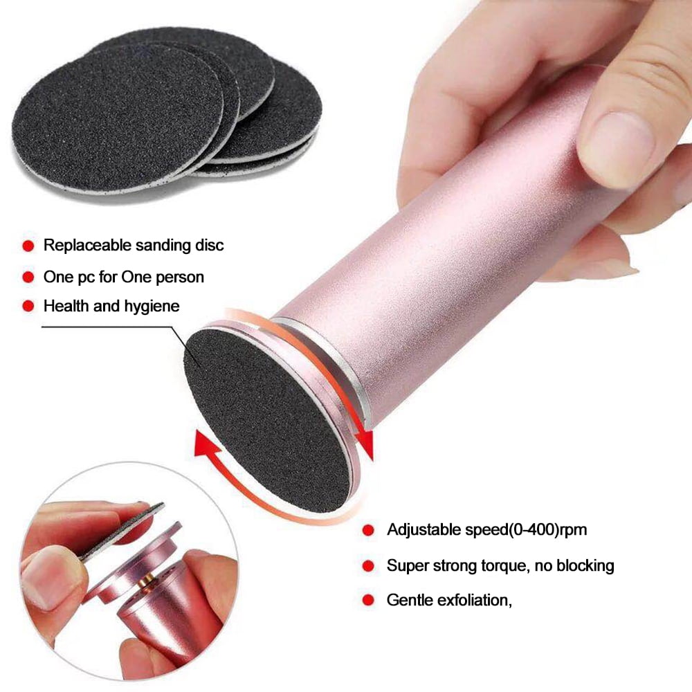 Pinkiou Electric Foot Callus Remover for Feet (Speed Adjustable) with 60pcs Replacement Sandpaper Discs Professional Pedicure Foot File for Women Men Dead Dry Hard Skin Calluses Pink