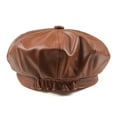 thumbnail image 6 of Travelwant Leather Newsboy Hats for Women, 8 Panel PU Leather Cabbie Painter Hat Baker Boy Hat Beret Cap with Elastic Band at Back for Finding a Suitable Head Position, 6 of 7
