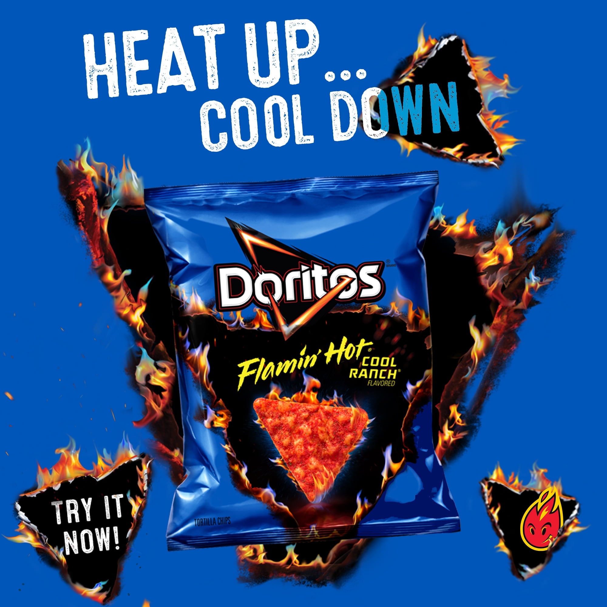 Doritos Flamin' Hot Cool Ranch Flavored Tortilla Chips, 9.25 oz Bag(pack of 4)