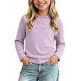 thumbnail image 3 of Bovxnpu Girls Long Sleeve Shirts Undershirts Long Sleeve Crew Neck Ruffle Stretchy Base Layer Top Outfits, 3 of 7