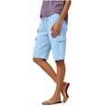thumbnail image 5 of Women's Soft Fabric Straight Leg Pants with Pockets Drawstring Elastic Waist Casual Work Lounge Athletic Yoga Hiking Womens Trousers | TruHer,Light Blue S, 5 of 7