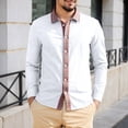 thumbnail image 2 of European Linen Long Sleeve Shirt with Ethnic Pattern Patchwork for Everyday Casual Wear Relaxed Fit Top for Spring and Autumn, 2 of 6