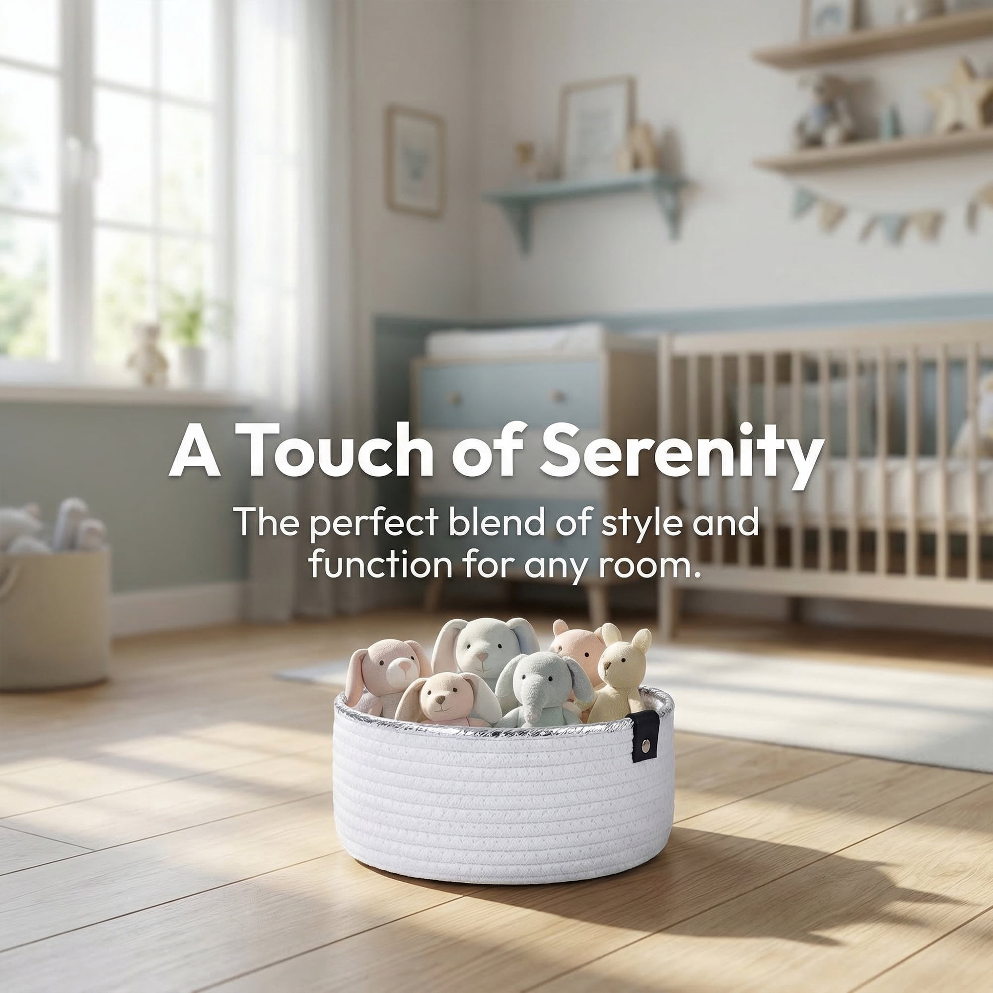 Unique Bargains Woven Storage Basket for Key Tray Bowl White-Silver 9.4*9.4*3.9in