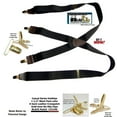 thumbnail image 4 of Hold-Ups Black Pack 1 1/2" Suspenders in X-back with USA Patented No-slip Gold Clips, 4 of 4