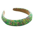 thumbnail image 2 of Green Headband for Women Knot Glitter Headband Soft Headband Bar Stage Singing Dance Party Headband Glitter Hair Accessories for Women and Girls, 2 of 4