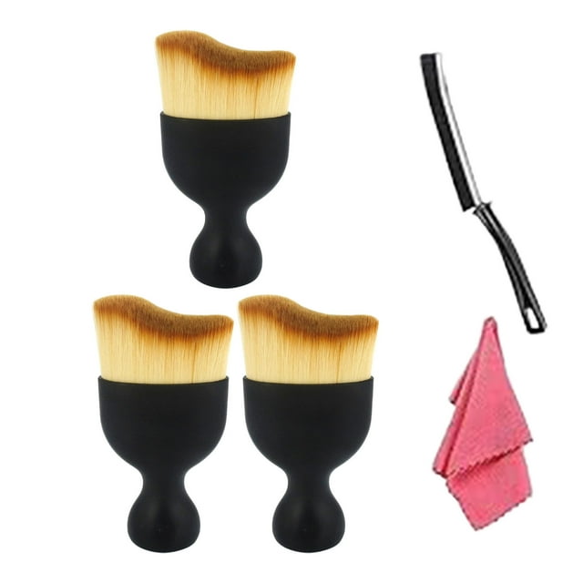Xihbxyly Kit de Limpieza para Coche, 8 Cepillos Suaves, Herramientas para Detalles Interiores, Cerdas Antirayaduras, Mango Cómodo, Multiusos, Esencial para Propietarios de Coches.