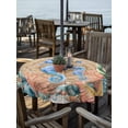 thumbnail image 2 of Outdoor Tablecloths with Umbrella Hole & Zipper, Seahorse Coastal Round Tablecloth 54 Inch, Summer Nautical Starfish Coral Brown Anchor Waterproof Table Cloth, Patio/Pool/Picnic Table Covers, 2 of 8