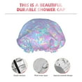 thumbnail image 5 of Disketp Fantasy Gradient Shower Caps,Reusable Shower Cap For Women, Double Layer Waterproof Hair Cap, Large Size For All Hair Lengths,For Girls Spa Home Salon Use, 5 of 9