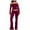 Wine, variant on Scyoekwg Workout Outfits For Women Slim Fitting Long Sleeve Tops Long Pants Casual Matching Outfits Fashion Two Piece Set (Purple,S)
