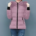 thumbnail image 4 of Pounoo Winter Puffer Jackets for Women Zip Up Quilted Puffer Jacket Casual Warm Padded Outerwear with Hood Trendy Fashion Clothing, 4 of 7