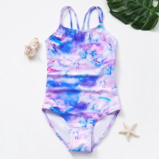 Teen Girls One Piece Bathing Suits Hawaiian Ruffle Girls Swimsuits Quick Dry Bathing Suits 10-11 Years