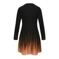 thumbnail image 4 of Fall Dresses for Women 2023 Fashion Floral Nocth O-Neck Long Sleeve Tunic Tshirt Dress for Women Swing Sun Dress Beach Swimsuit Cover Ups, Womens Midi Dresses, 4 of 4